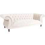 Sofa 3-Sitzer Kare Bezug Samtvelours Buche nussbaum dunkel / creme 21751