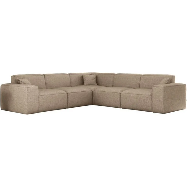 Ecksofa Designersofa CELES PREMIUM in Stoff Artico Beige Seite Universal – Bild 4