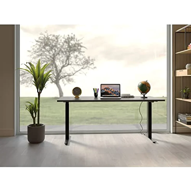 Kare Design Schreibtisch Office höhenverstellbar 140x60cm, Elektrisch höhenverstellbarer Schreibtisch mit Doppelmotor, Stufenlos höhenverstellbares Tischgestell inkl. Tischplatte, Steh-Sitz Pult – Bild 2