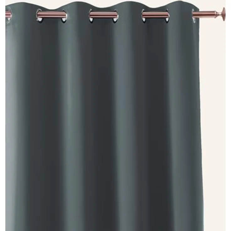 ROOM99 Vorhang mit Silberen Ösen Aura 180x250 cm Breite x Höhe Schiebegardinen Deko Modern Curtain Gardine Wohnzimmer Schlafzimmer Dunkelgrau, 1 Stück – Bild 3
