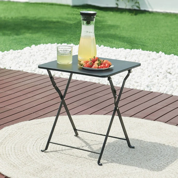 Klapptisch Vegårshei Stahl 45x40x40 cm Schwarz [en. casa] – Bild 1