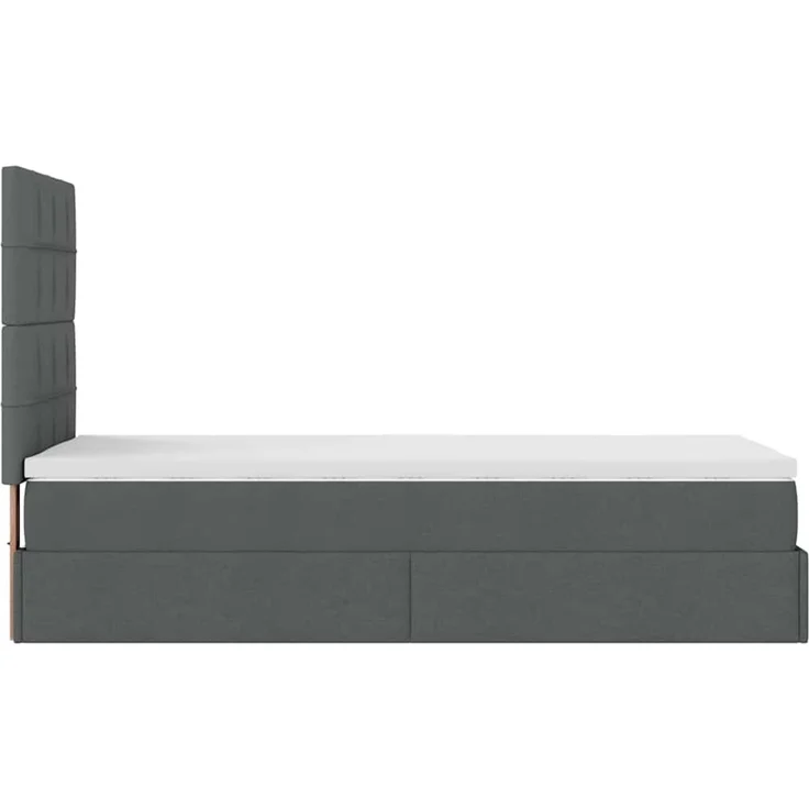 vidaXL Ottoman-Bett mit Matratze Dunkelgrau 100x200 cm Stoff 3313134 – Bild 9