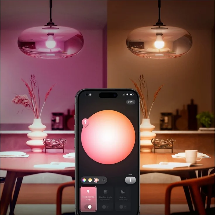 Philips Hue Essential White & Cool Amb. 806 A60 E27 3P EU – Bild 3