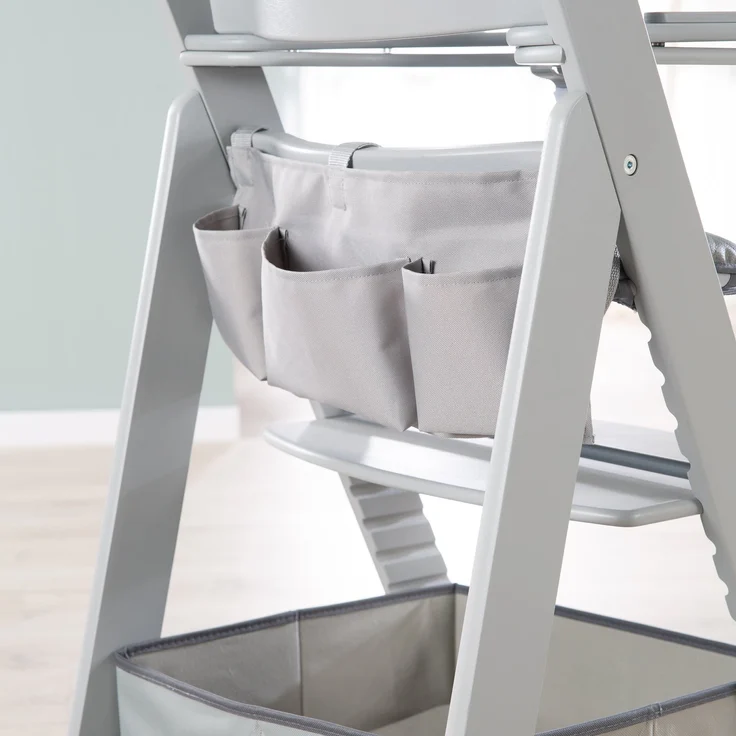 roba Organiser Set für Hochstühle mit Stern Motiv - Passend für alle Sit Up & Born Up Babyhochstühle - Box & Tasche zum Einhängen - Befestigung mit Klettverschluss - Grau – Bild 3