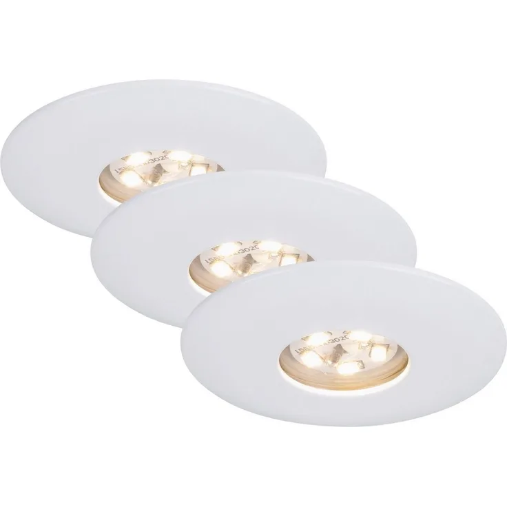 Briloner LED Einbauleuchten Attach weiß, 3er Set Einbaustrahler Deckenspots