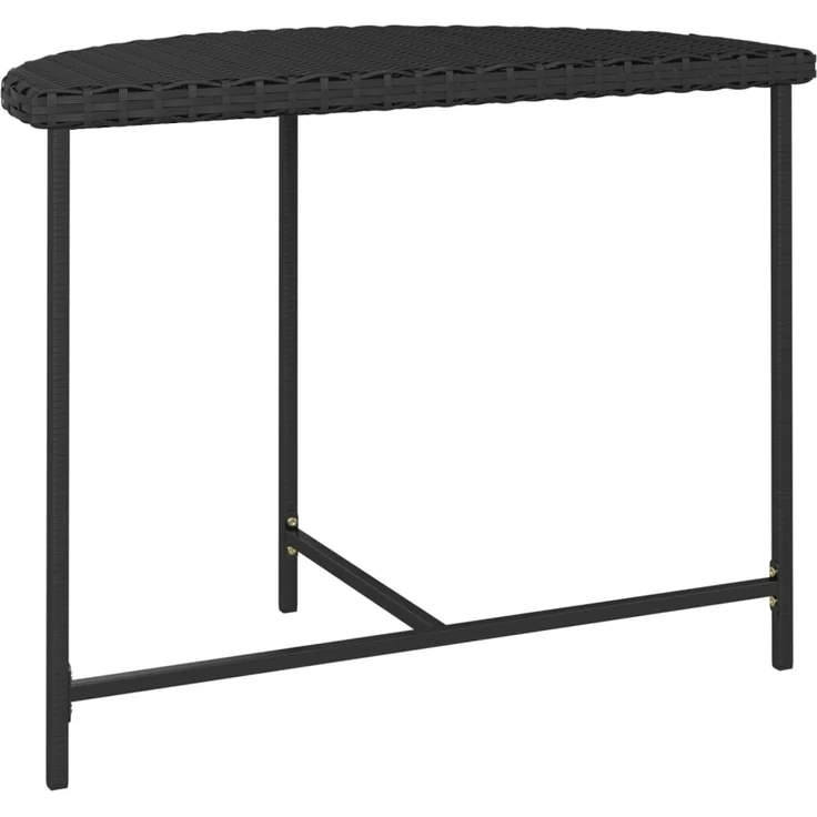 Gartentisch, Beistelltisch, Balkontisch Schwarz 100 x 50 x 75 cm Poly Rattan – Bild 3