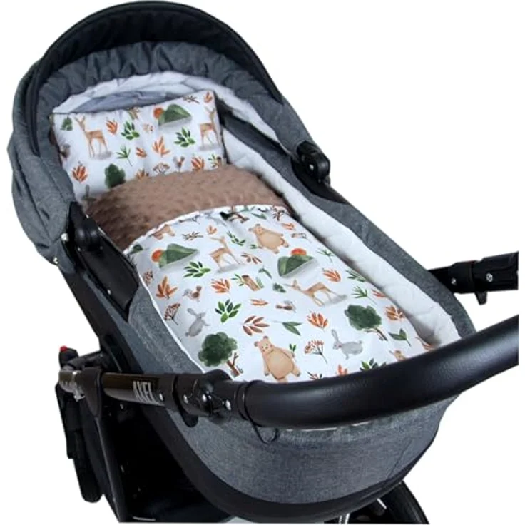 Kinderdecke BABYLUX Babydecke MINKY 2Set Kuscheldecke Decke 75 x 60cm Kinderwagen, BabyLux, MP152 - Braun + Wald – Bild 2