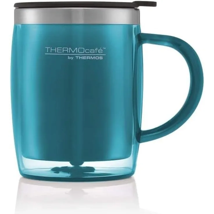 ThermoCafé Thermobecher, Kunststoff und Edelstahl, 450 ml, Plastik, Lagoon, 13 x 9 x 12 cm