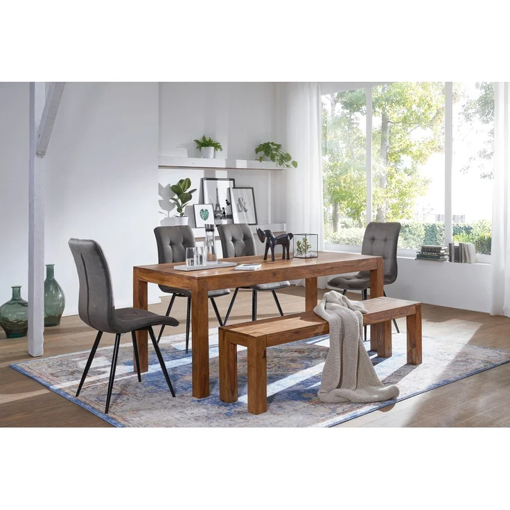 Esstisch MUMBAI 200x100x76cm Sheesham Massivholz Rechteckig Esszimmer – Bild 4