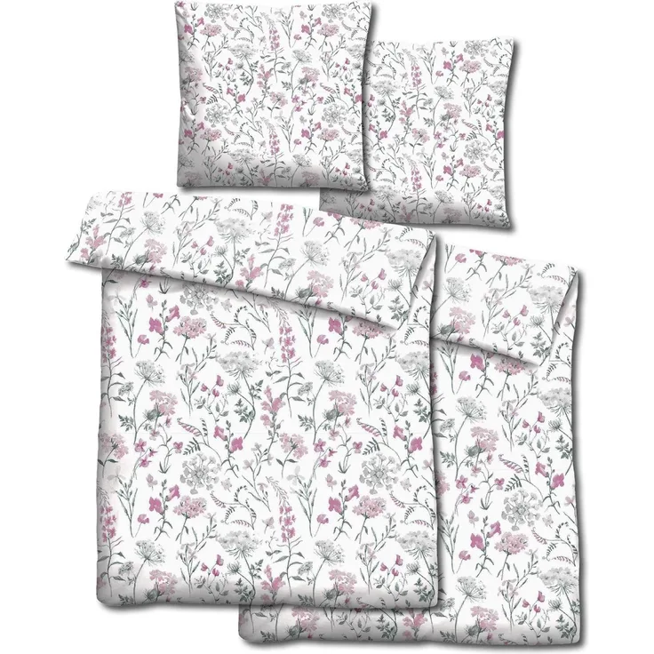 Doppelpack CloudComfort Basic Mikrofaser Bettwäsche Sommerblumen 135x200 + 80x80 cm