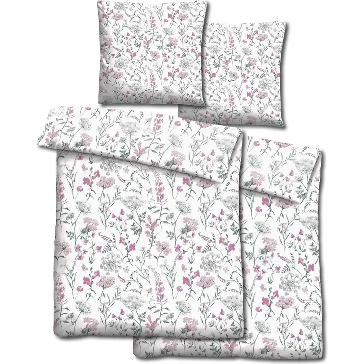 Doppelpack CloudComfort Basic Mikrofaser Bettwäsche Sommerblumen 135x200 + 80x80 cm