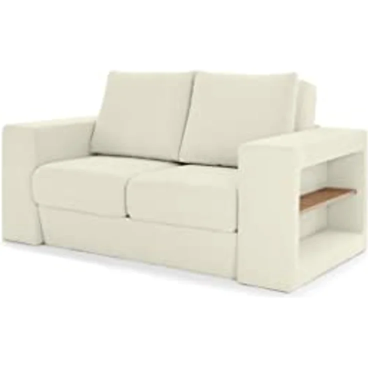 LOOKS by Wolfgang Joop Looks V-2 Designer Sofa mit Hockern und Regal, 2 Sitzer Couch, Funktionssofa, weiß, Sitzbreite 120 cm – Bild 8