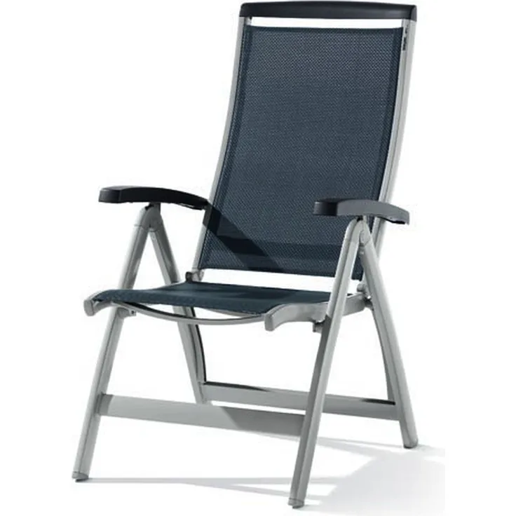 Klappstuhl >Royal< in Grau, Textilux®-Kunstfasergewebe - 75x112x63cm (BxHxT)