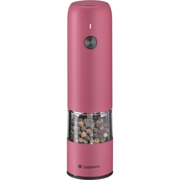 Pfeffermühle Salz-Gewürzmühle USB elektrisch 14cm ZASSENHAUS Köln Fuchsia 033168