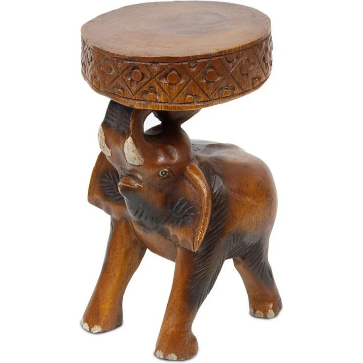 Oriental Galerie Blumenhocker Rundhocker Dekotisch Elefant 41 cm (1 St) – Bild 5
