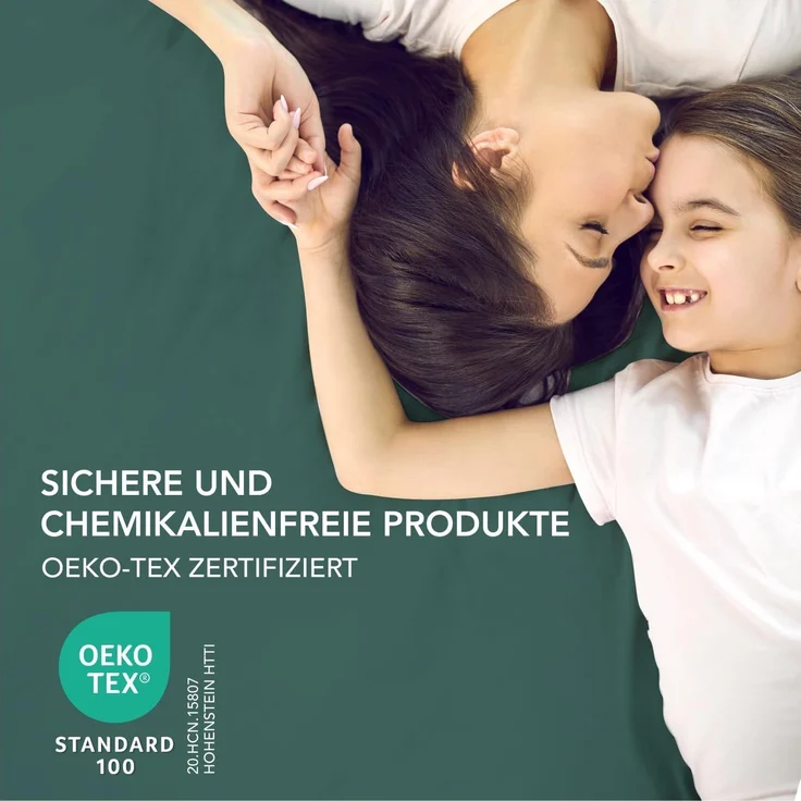 Dreamzie Spannbettlaken 90x190 cm - 35 cm Tiefe Tasche - 100% Mikrofaser Bettlaken - Petrolgrün, Schadstoffgeprüft (Oeko TEX), Bettlaken mit Gummizug – Bild 6