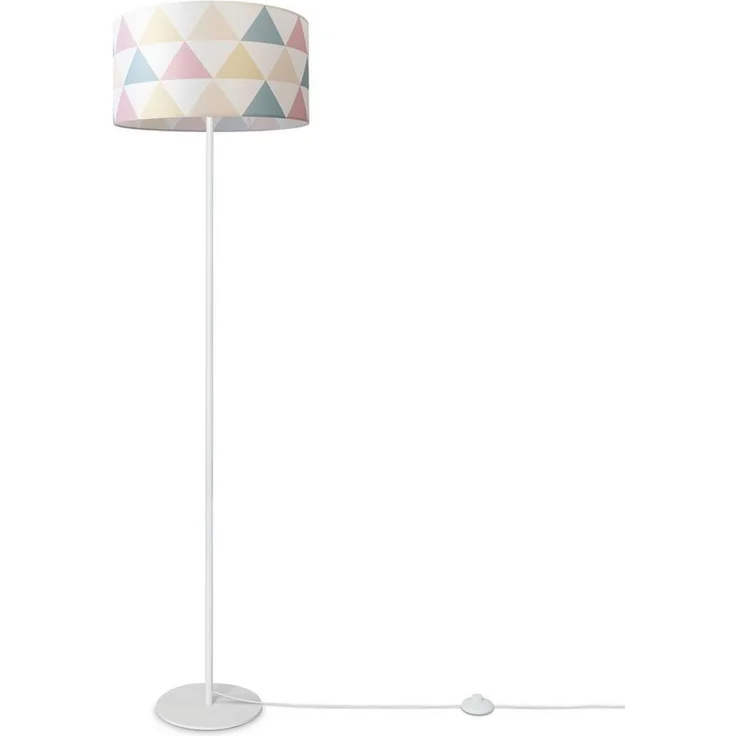 Paco Home Stehlampe Luca Delta, ohne Leuchtmittel, Wohnzimmer Stoffschirm Dreieck Bunt Stehlampe Textil Standleuchte – Bild 5