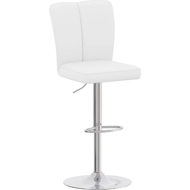 Höhenverstellbarer Barhocker im 2er-Set, 360° drehbar. Luxuriöser Barhocker im Silber-Weiß-Design aus wasserabweisendem PU-Leder, geeignet für Kücheninseln. Verschiedene Farben erhältlich.--Weiß+Silber--37x44x44.5cm--YOUDENOVA – Bild 9