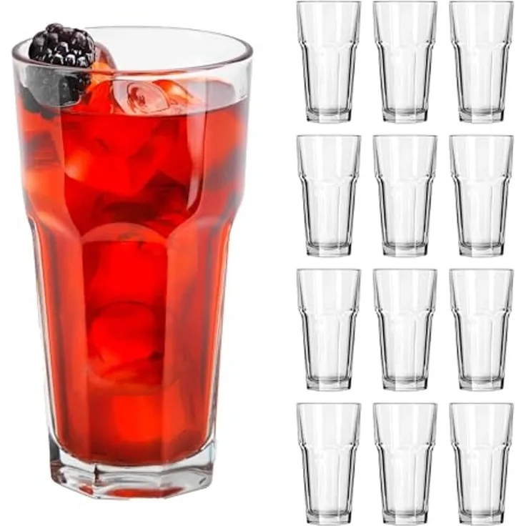 LIBBEY Gläser-Set Cooler Glas -GIBRALTAR- 473 ml, Ø: 8,5 cm, H: 16 cm, 12er Set, 12-tlg, Glas, hochwertig verarbeitet, im modernen Design
