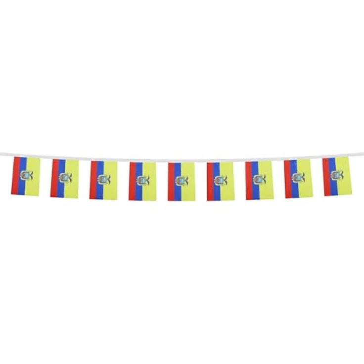 AZ FLAG - Fahnenkette Ecuador 6 Meter Mit 20 Flaggen - 21x14 cm - Ekuadorianische Girlande Flaggenkette 14 x 21 cm – Bild 5