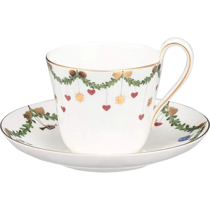 Royal Copenhagen Starfluted Christmas Morgen Ober & Untertasse