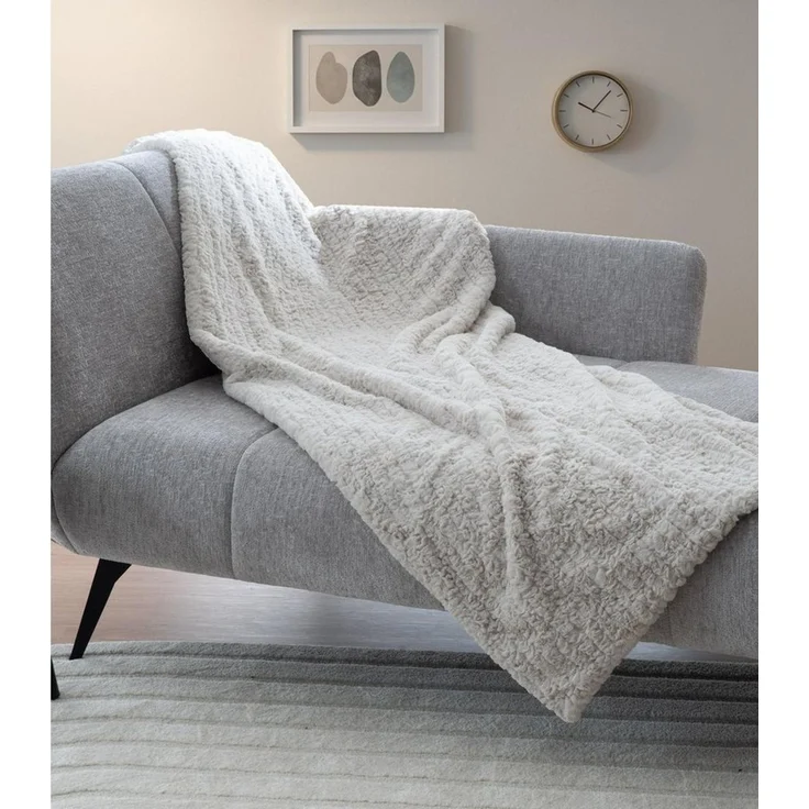 Wohndecke, 150 x 200 cm, Greige, Polyester, Home4You – Bild 2