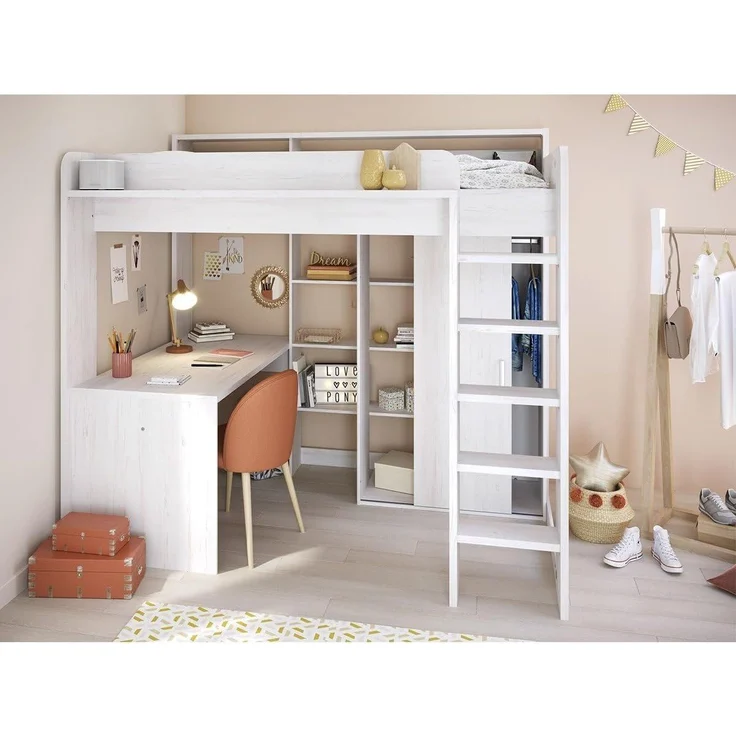 Parisot Hochbett Higher mit Schrank und Schreibtisch – Bild 1