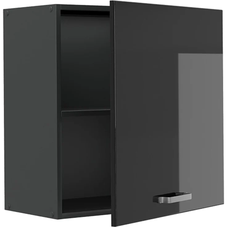 Hängeschrank R-Line Schwarz Hochglanz/Anthrazit 60 cm mit 1 Tür Vicco – Bild 3