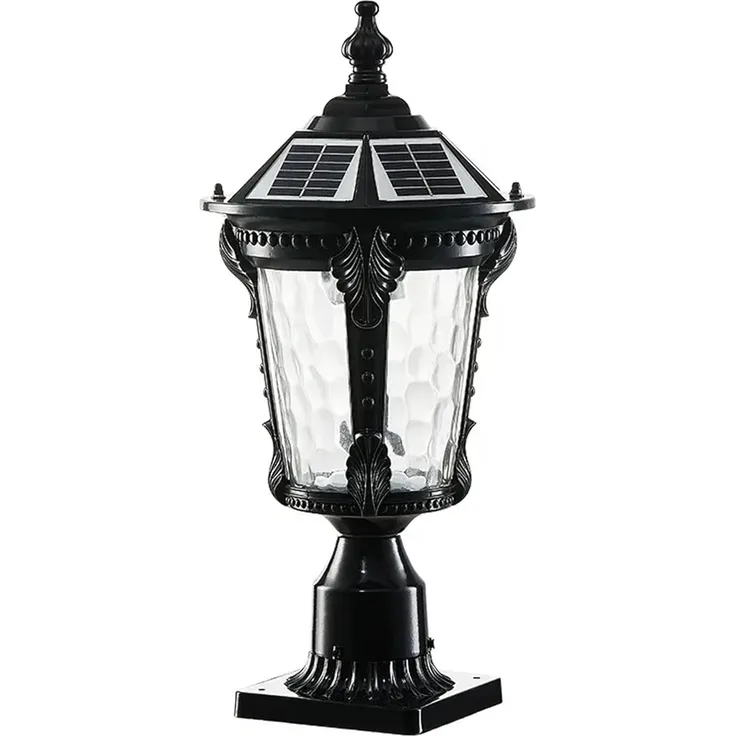 Arnusa LED Solarleuchte Sockelleuchte schwarz Außenleuchte Solarlampe Gartenleuchte kabellos, LED fest integriert, warmweiß, kaltweiß, Aluminium und Glas mit Fernbedienung dimmbar