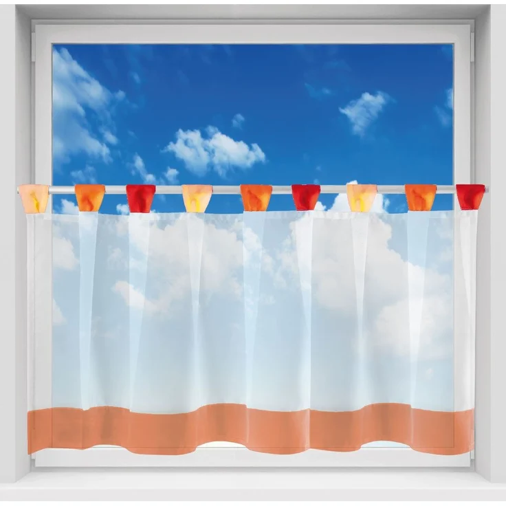 Bistrogardine mit Schlaufen ca. 150x45 cm Auswahl: orange - rot – Bild 2