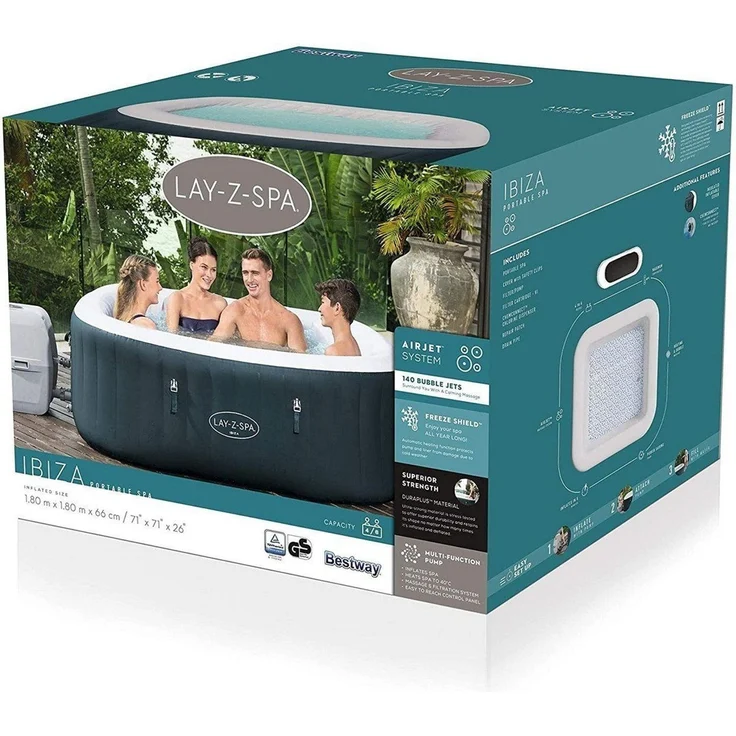 LAY-Z-SPA® Whirlpool Ibiza AirJet™ 180 x 180 x 66 cm, eckig – Bild 3