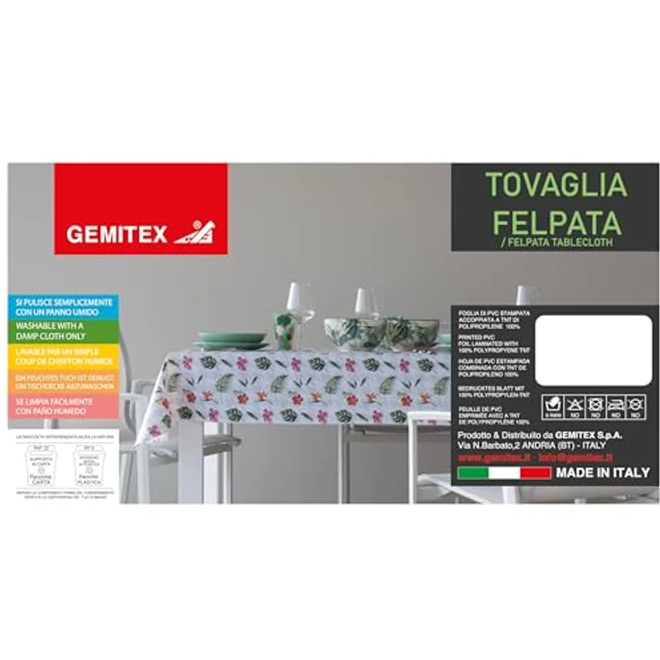 GEMITEX Traditionelle Tischdecke, Plüsch, gewachst, wasserdicht und schmutzabweisend, Dekor 4138 Zitronen von Sorrento, ideal für quadratische und runde Tische für 6/8 Personen, 140x180 cm, – Bild 5