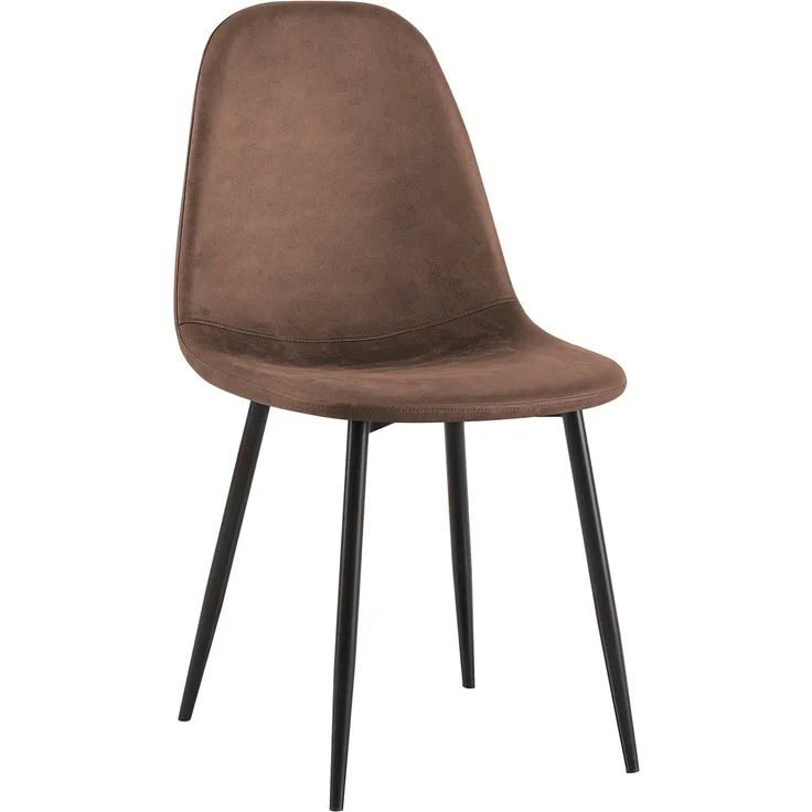 CLP Esszimmerstuhl Napier gepolstert mit Rückenlehne - Farbe:braun;Material:Vintage Kunstleder