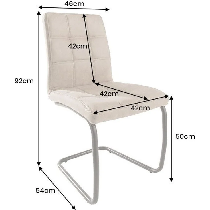 riess-ambiente Freischwinger MODENA vintage beige/schwarz - Microfaser, Metall, Ziersteppung (Einzelartikel, 1 St), pflegeleichter Retro-Sitz - ideal für Wohn- und Esszimmer oder Küche – Bild 3