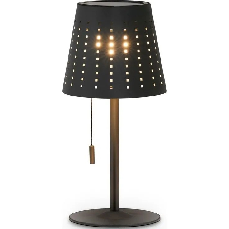 Paco Home Tischleuchte LARA, LED fest integriert, Warmweiß, Outdoor LED Akku Metall Aufladbar Zugschalter Kabellos