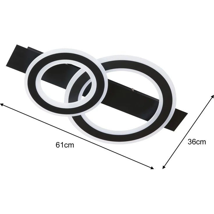 Fischer & Honsel 21432 LED Deckenleuchte Circle sandschwarz CCT 61cm – Bild 4