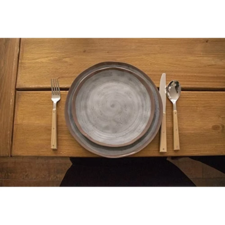 Melamin Geschirr Set 12-teilig braun grau – Bild 7