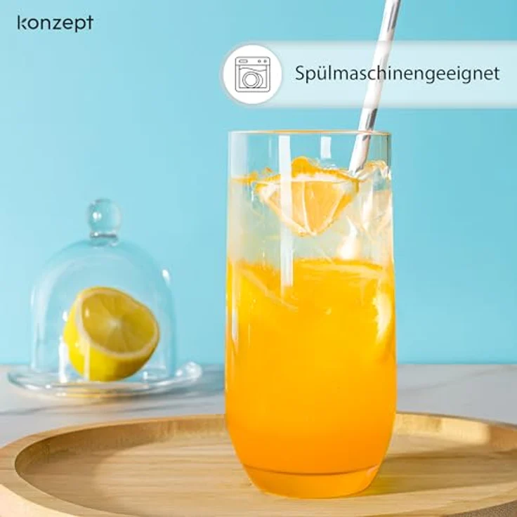 KONZEPT Gläser-Set Trinkgläser Set 6/12-teilig, Transparente 400ml, 6-tlg, Wassergläser Set, Ideal für Saft, Cocktails, Longdrinks, Eiskaffee – Bild 2