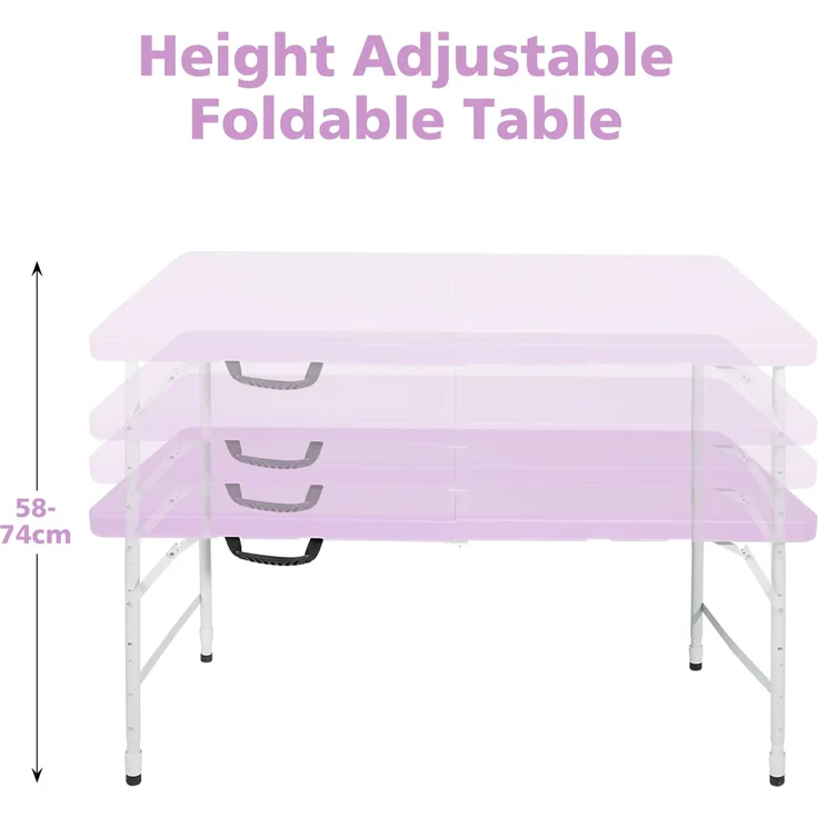 Abrihome Gartentisch 25 cm höhenverstellbar mit 135 kg Tragkraft, Lila, 74x61x125 cm – Bild 5