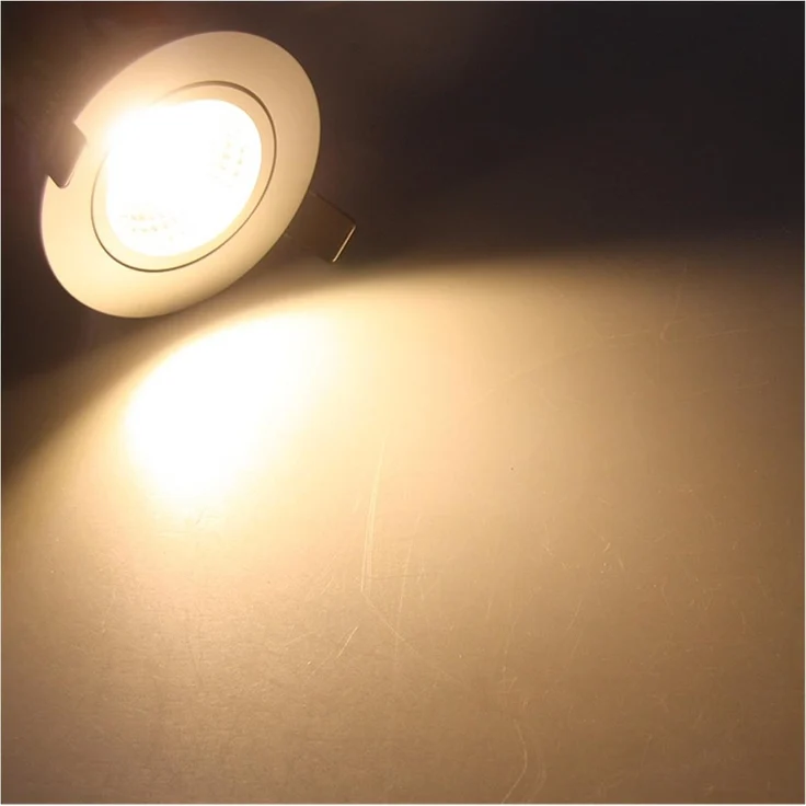 LED-Einbauleuchte "COB-5", 5W, 420lm ALU, 3000K, 95°, Ø85xT47mm, Rahmen weiß – Bild 5