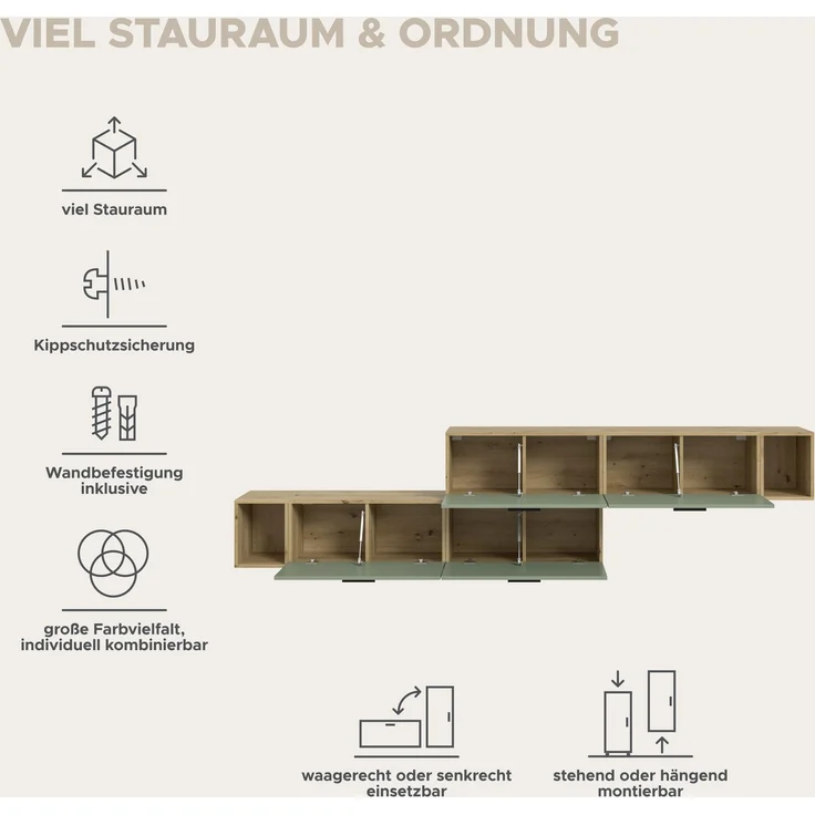 The One Wohnkombination in Smoke Green Nachbildung – Bild 8