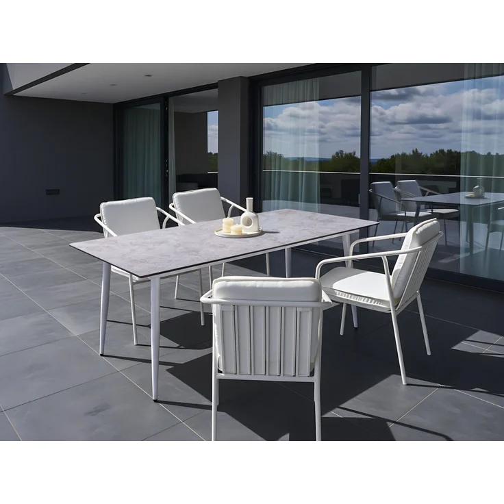 Gartentisch TOLENTINO 180 cm 90 cm Steinoptik Hellgrau – Bild 3