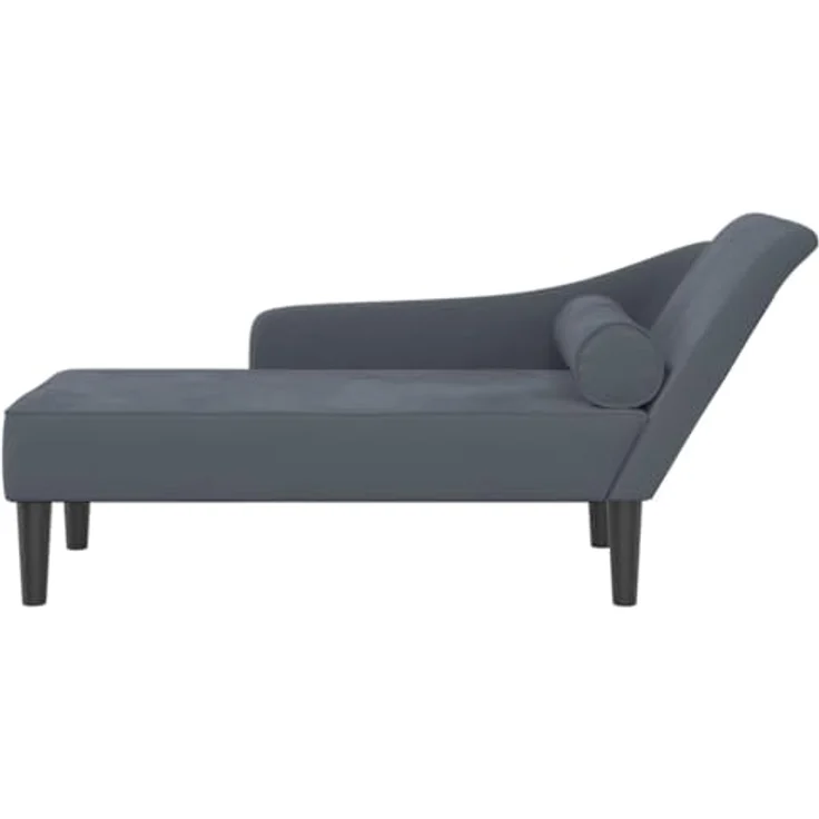 vidaXL Chaiselongue mit Kissen Dunkelgrau Samt 4007589 – Bild 6