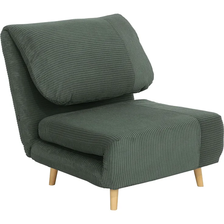JARDJ 2-in-1 Schlafsessel Gästebett, verstellbare Kopfstütze Cord-Optik 82 cm x 87 cm x 89 cm Grün