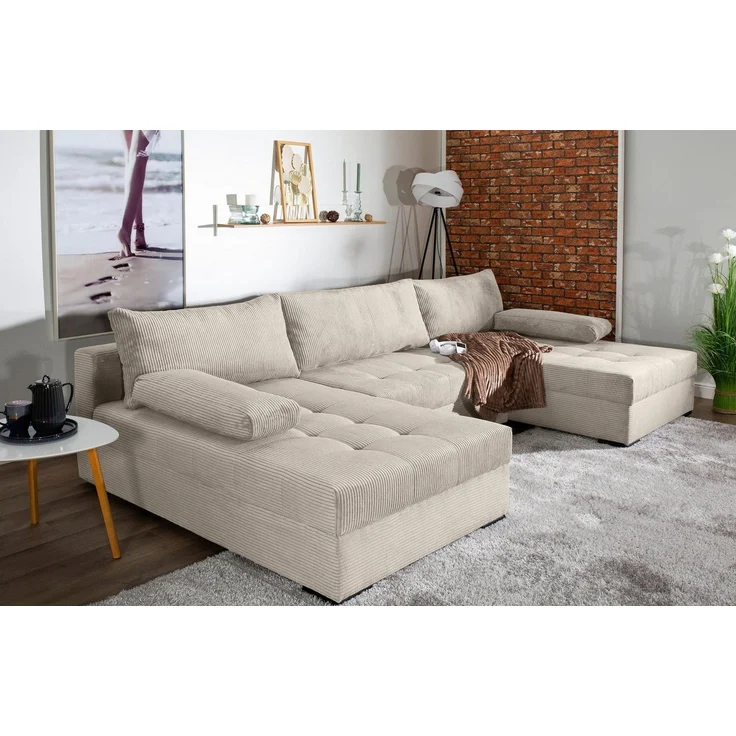 COLLECTION AB Wohnlandschaft Josy U-Form, B: 307 cm, Schlaffunktion & Bettkasten, Federkern – Bild 1