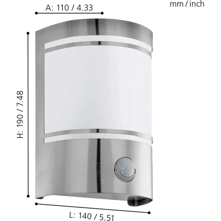 Eglo 30192 Aussenleuchte CERNO edelstahl, E27 max. 1X40W L:14cm H:19cm – Bild 6