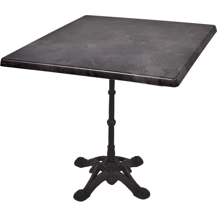 Bistrotisch KOLLIN 80x80cm Qudratisch Schwarz Holz | Cafétisch Bartisch Gartentisch Outdoor-Esstisch