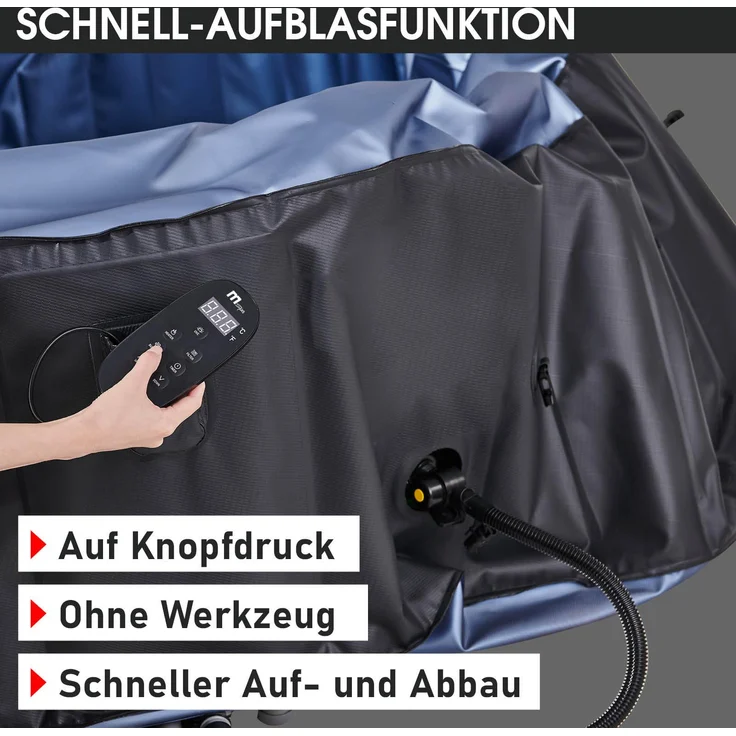 BRAST Whirlpool aufblasbar MSpa Bergen XXL für 8 Personen Ø224X70cm In- Outdoor Pool Ganzjähriger Einsatz 144 Massagedüsen Stromsparend inkl. Energiespar-Timer – Bild 9