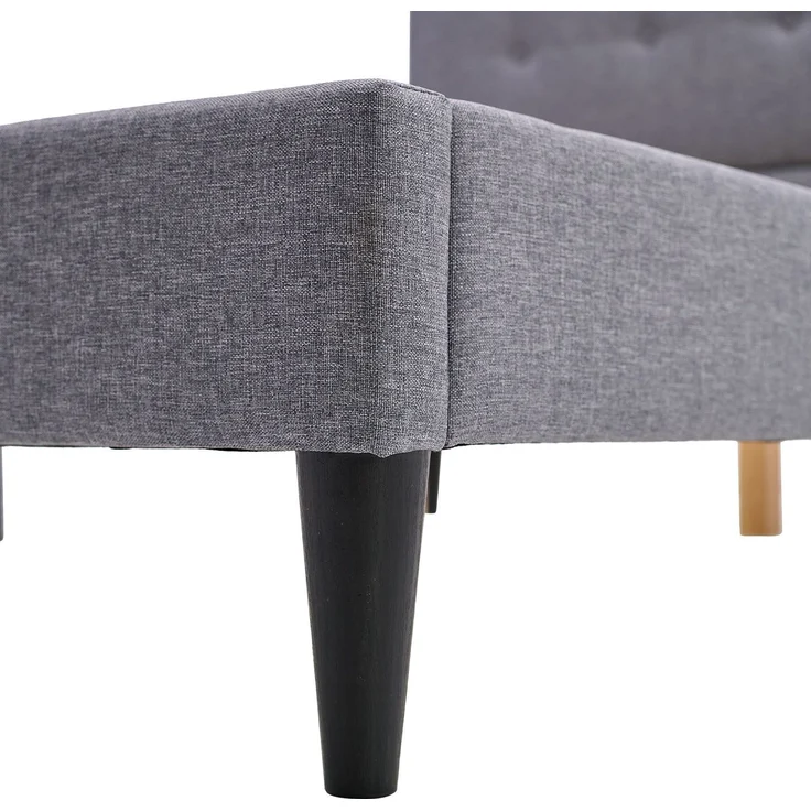 Homestyle4u Polsterbett mit Matratze und Lattenrost, Grau, 140x200 cm – Bild 7