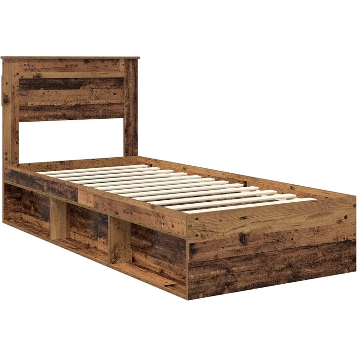 vidaXL Bettrahmen Altholz 75 x 190 cm Massives Kiefernholz 3409821 – Bild 3